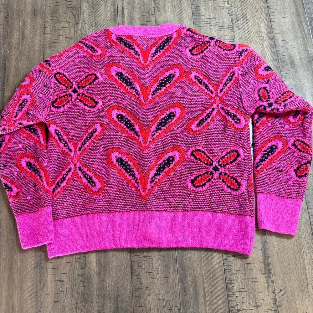 Stylish Pink Paisley Women's cardigan - Picture 3 of 13